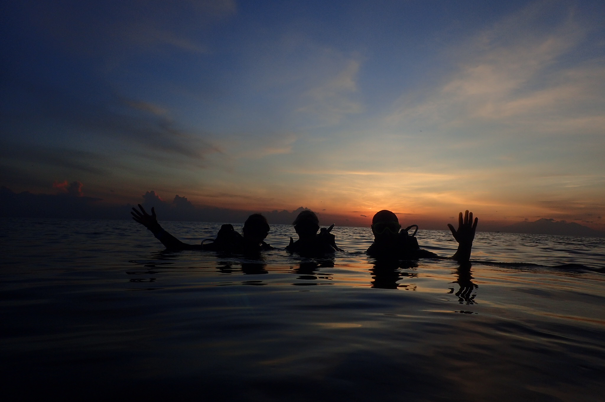 Sunrise diving on the USAT Liberty shipwreck in Tulamben Bali