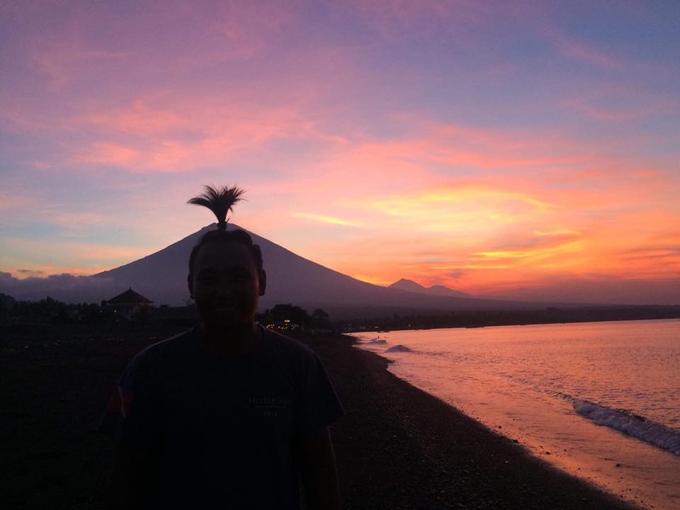 wayan at sunset