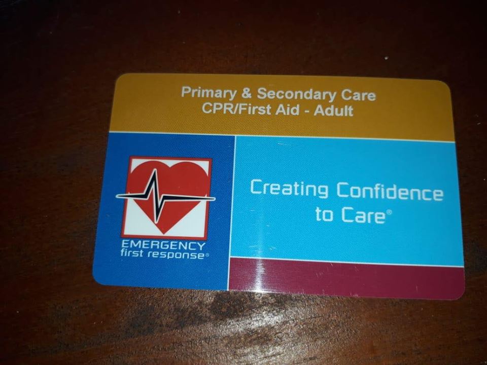 EFR certification card