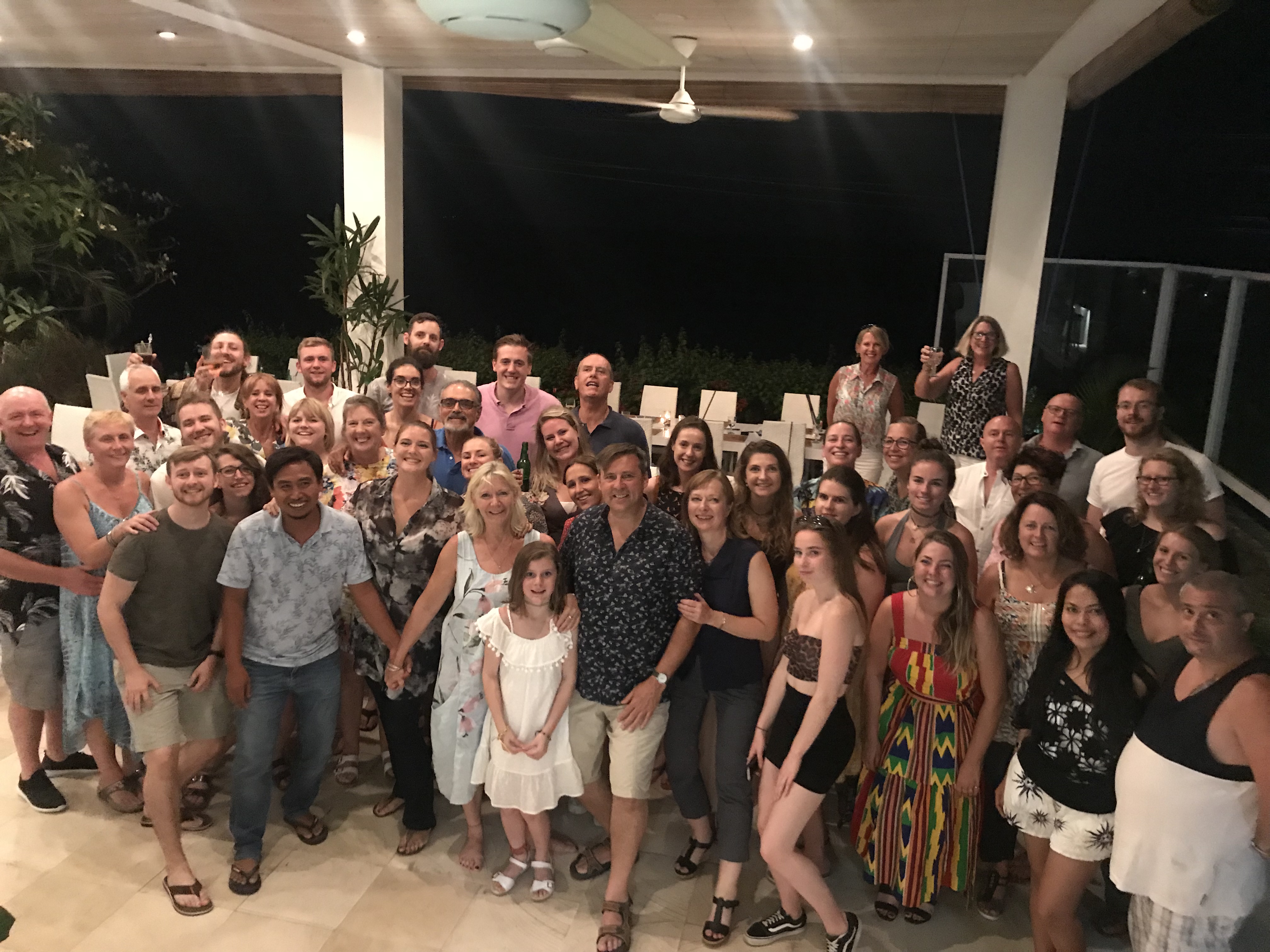 All of the Scuba Divers, Snorkelers, friends and family of the wedding at Sails restaurant in Amed 