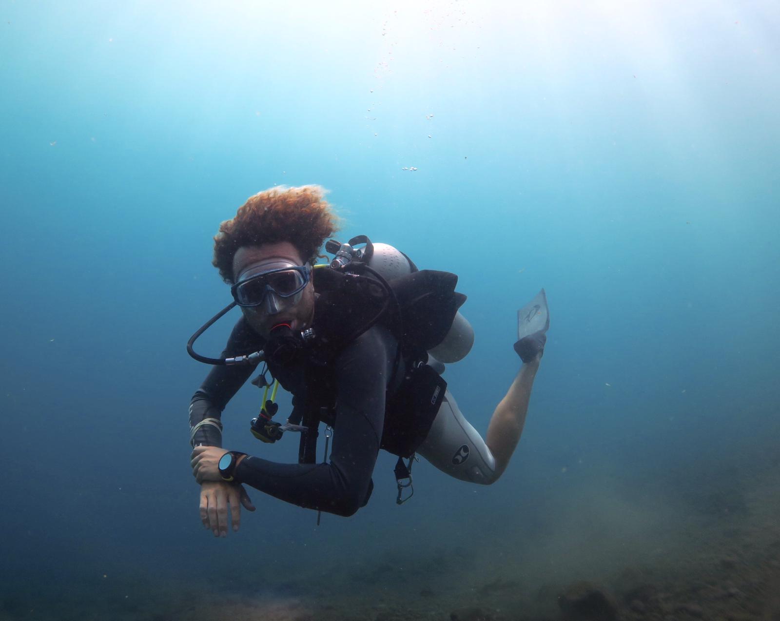 Tom scuba diving on the USAT Liberty in Tulamben