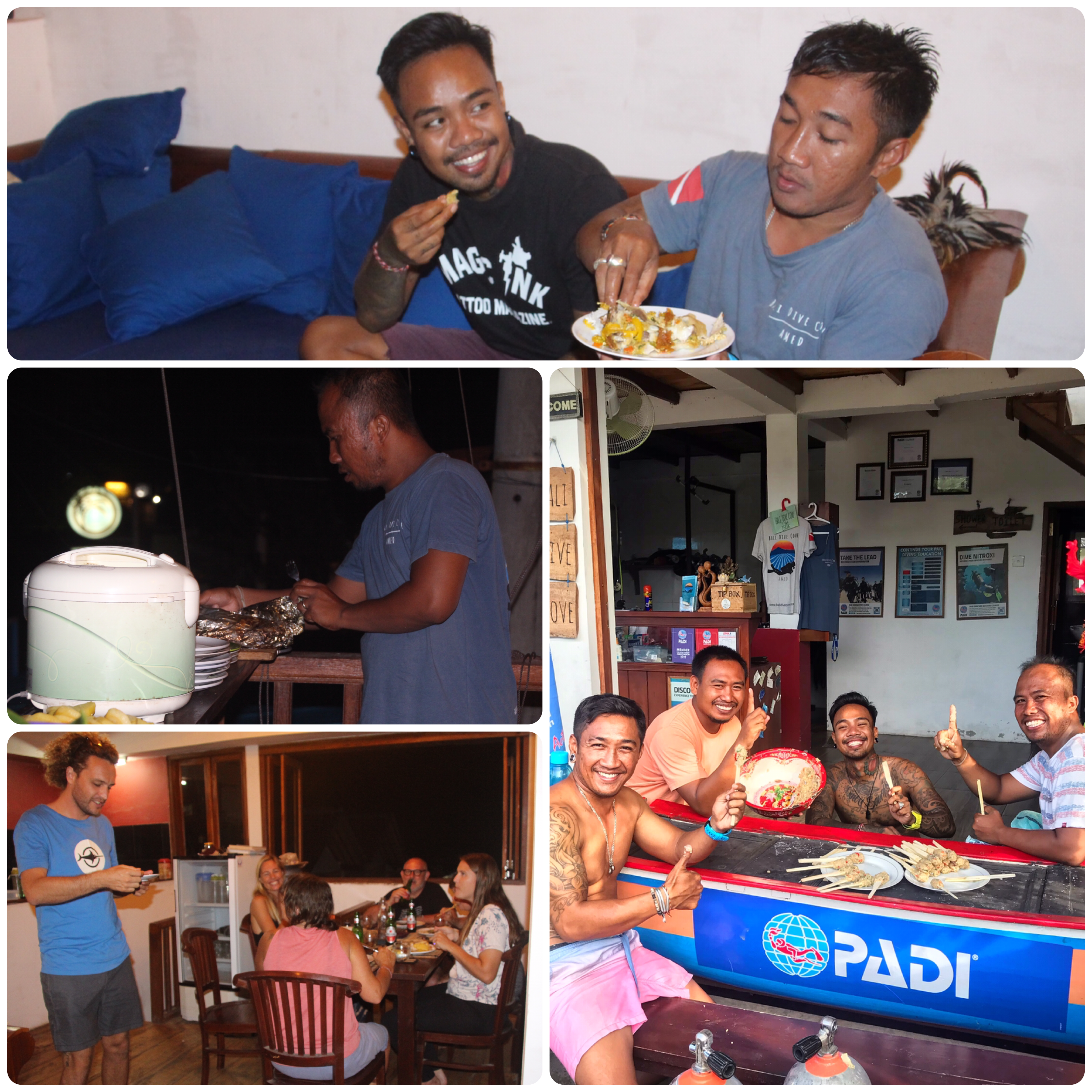 Dinner Party at Bali Dive Cove in Amed. Fresh fish local, traditional Balinese food